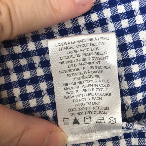 NWOT Dalia Blue and White Gingham Sleeveless Top w/ Decorative Bows - Size Small - Picture 12 of 12